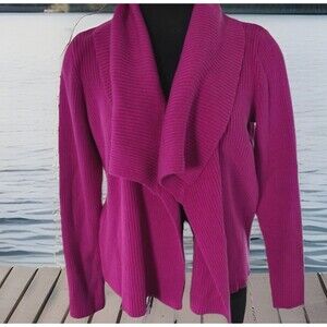 EUC Chic Lauren Ralph Lauren Womens Sz S Open Cardigan Purple Western Preppy